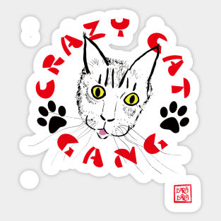 crazy cat gang Sticker